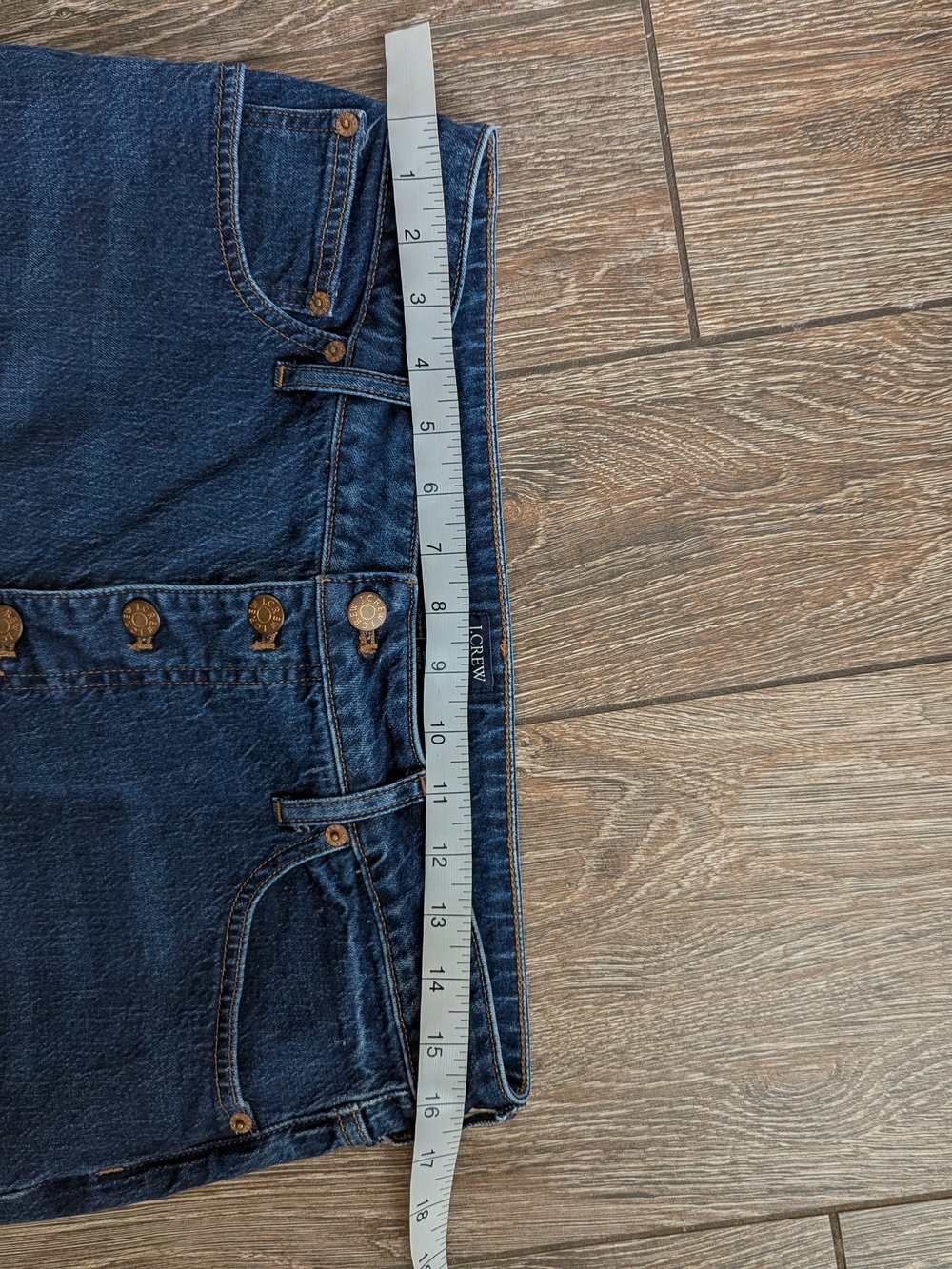 J. Crew Curvy Full Length Wide Leg Jean Button Fly Dark Wash Size 31 Tall - Picture 13 of 16